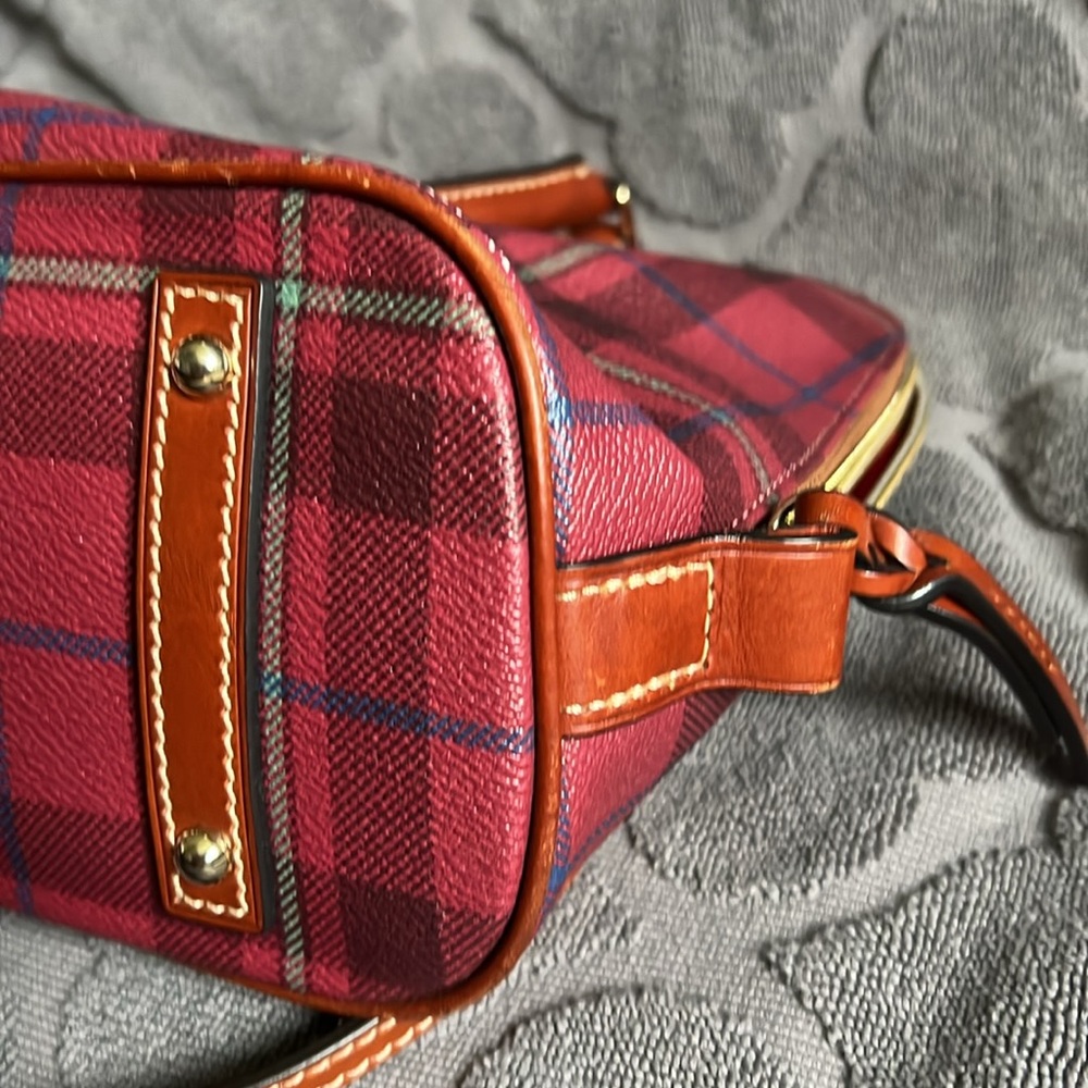 Dooney & Bourke Plaid Coated Cotton Zip Zip Satchel with Shoulder Strap - Picture 8 of 16